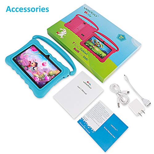Kids Tablets PC, Veidoo 7 inch Android 8.1 Tablet with Google Play Store GMS Certification 16GB Storage, IPS Screen, Premium Parent Control Pre-Installed iWAWA APP, Best Gift for Kids (Turquoise) - Thumbnail 6