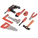 FunsLane Children Repair Tools Toy Set Includes Safety Helmet, Powered Drill, Hammer, Saw and other Construction Accessories for Kids Pretend Play Tool Toys