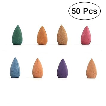 BESTOMZ Räucherkegel Gemischt , Rückfluss Pagode Weihrauch, Natürlicher Duft Räucherkegel, Duft: Rose, Jasmin, Lavendel, Saku