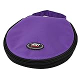 Round Design 20 Disc Purple Oxford Fabric CD DVD Holder Storage Case