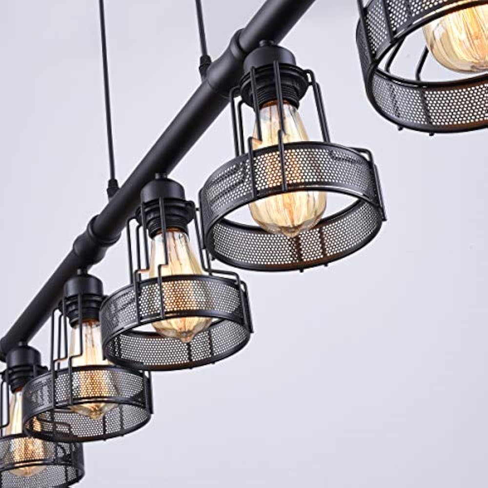 Rustic Kitchen Island Lights 5 Ceiling Fixture Black Painted eBay