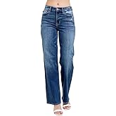 Judy Blue High Rise 90's Straight Leg Jeans- Ivory Gem