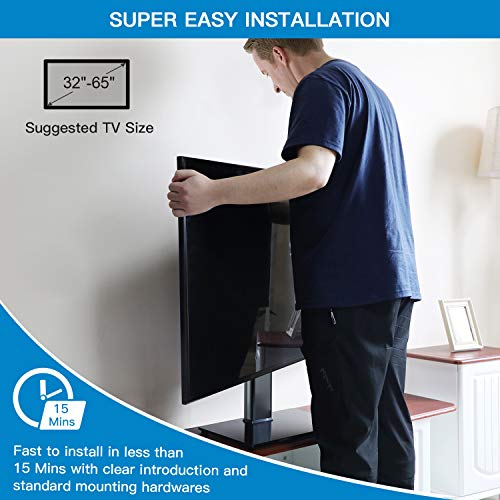 image for PERLESMITH Swivel TV Stand Universal Table Top TV Base for 32 to 65 in