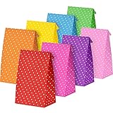 Tatuo 24 Pieces Halloween Candy Party Bags Gift Paper Bags Grocery Bags Craft Paper Bags Lunch Flat Bottom Paper Bags