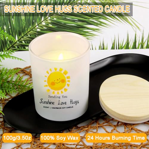 Cozy Blanket Gift Basket for Women, Sunflower Set with Throw Blanket Mug Socks Scented Candle, Birthday Mother's Day Christmas Anniversary Get Well Soon Gift for Her Friend Mom Sister Wife (Cream)