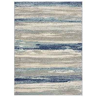 LUXE WEAVERS 7501 Modern Abstract Area Rug, Blue / Size 8x10 51yW4r8MHaL