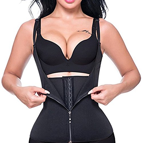 Waist Trainer Corset Cincher Women Body Slimmer Tummy Control Shapewear with Adjustable Straps (L)