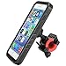 Zantec Bicycle Phone Mount with Waterproof Case Fully Enclosed Bike Phone Holder Fingerprint Identification Bracket Navigation Support For iPhone 7 Plus 5.5 Inch Black