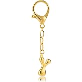 Initial Keychains for Women, Gold Fashion Charm Letter Key Chain Copper Bubble Alphabet Key Ring for Bag Purses(Y)