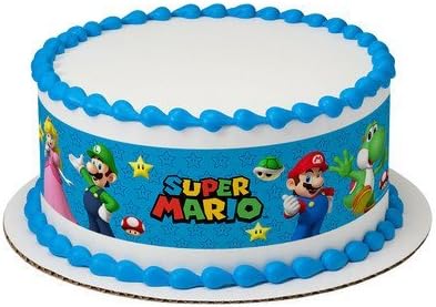 Amazon Com Super Mario Brothers Cake Strips Licensed Edible Cake