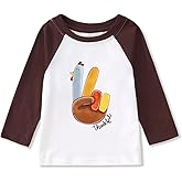Thanksgiving Shirts for Toddler Girl Boy Gobble Turkey Raglan Long Sleeve T-Shirt Fall Thankful Casual Tee Tops 1-6Y