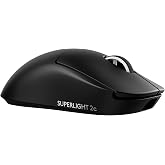 Logitech Pro X Superlight 2c Wireless Gaming Mouse 51g Compact - Black | 51g compact mini size, symmetrical shape, <8 kHz polling, 44K DPI, PowerPlay wireless charging, USB-C, 5 buttons, for PC/Mac