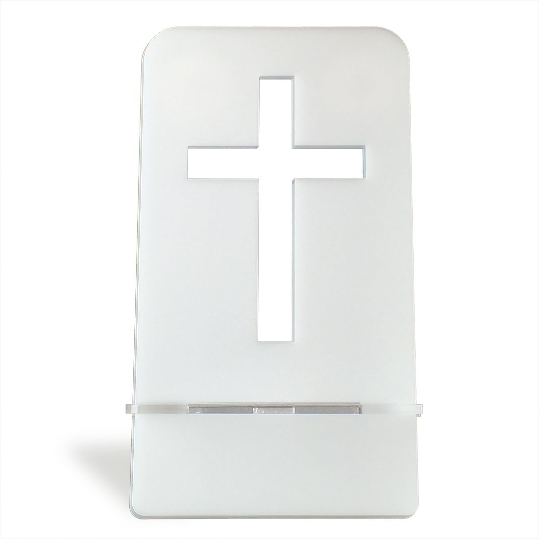 "Christian Cross" Universal Cell Phone Stand / Holder for iPhone, Android, All Smart Phones, White