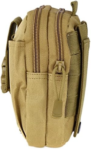 Outdoor Camping Hiking Bag Millitary Tactical Bag Molle Pouch Belt Loops Waist Bag KHAKI
