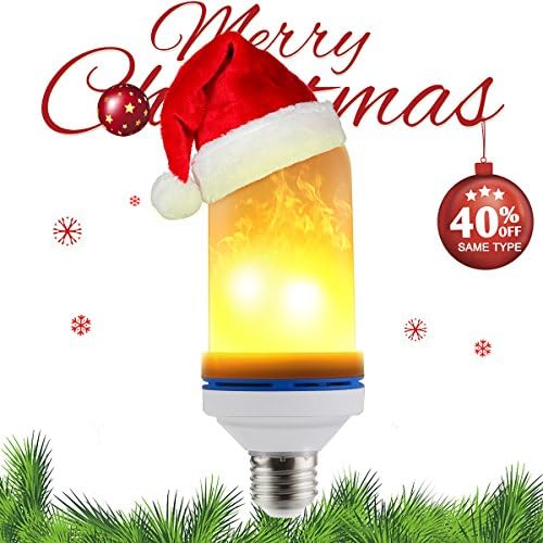LED Flame Light Bulb,Christmas light bulb gift Bvenko,E26 Spiral lamp head,105pcs LED Beads Simulated Atmosphere Flicker Effect For Festival Celebration Decorative and Vintage Flaming Light Bulb.