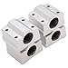 HICTOP Linear Motion Ball Bearing CNC SCS8UU Slide Unit Bushing Linear Roller Bearing Slide Block (Pack of 4)
