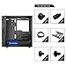 Atlantis ATX Mid-Tower Desktop Computer Gaming Case Tempered Glass Windows with 120mm LED Ring Fans Ice Blue Ring Fans Pre-Installed (with 7 Ice Blue Fans)…