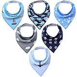 Baby Bandana Drool Bibs - Cute Kids Design for Boys, 100% Organic Cotton for Drooling and Teething, Perfect Baby Registry Gift for Infant and Newborn by KiddyByte