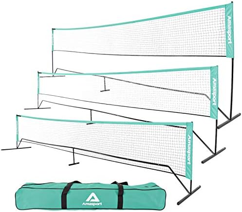 Rete Da Badminton Portatile Per Giardino E Spiaggia, 3x1.5 M, Leggera E Pieghevole Con Borsa