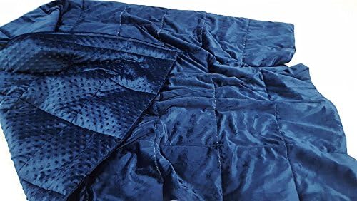 Super-soft Breathable Blue Chenille Reversible Weighted Sensory Blanket-Small 8lb 36x48