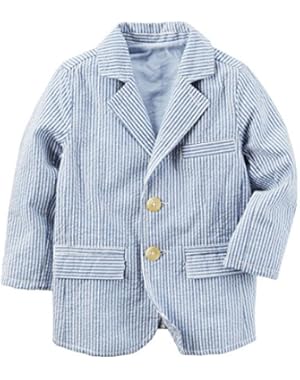 Boys' Blue & White Seersucker Blazer, 12m