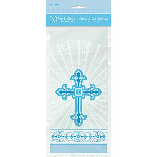 UPC 011179438297, Radiant Cross Blue Religious Cellophane Bags, 20ct