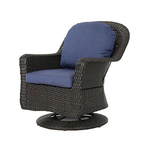 Christopher Knight Home Liam Outdoor Wicker Swivel Club Chairs with