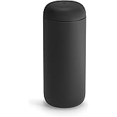 Fellow 16 oz Carter Move Travel Mug - Vacuum-Insulated Stainless Steel Travel Coffee Mug - Coffee Tumbler with Ceramic Interior and Splash Guard - Matte Black