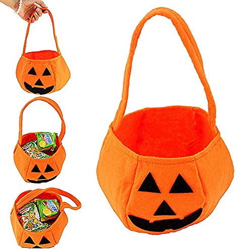 image for Yomiie 2PCS Pumpkin Bags Non-Woven Candy Buckets Trick or Treat Bags P