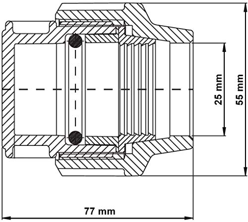 MDPE PE Wasserrohrstopper, Endstück, Kunststoff, Klemmverschraubung, 25 mm – Bild 7