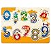 ROBOTIME Colorful Wooden Number Peg Puzzle Smooth Easy-Grab Peg Puzzle Game Valentines Day Gifts for Toddlers 1 2 3 Years