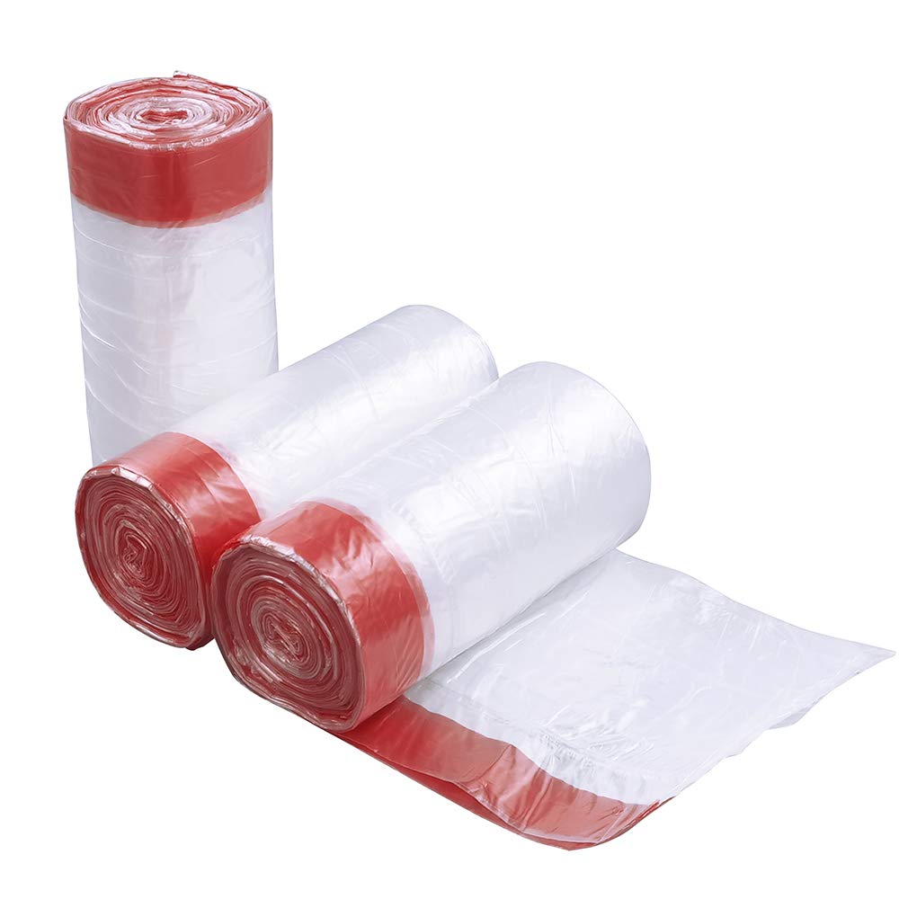 Fosly 10L Transparent Drawstring Bin Liners, Heavy Duty Bin Bags, Strong Trash Bag 108 Bags