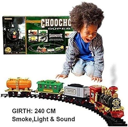 DD KISHAN Battery Operated Light Sound Smoke Classical Train Track Set for Kids (Choo Choo)