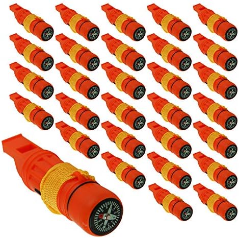 緊急ゾーン5 In 1サバイバルホイッスル コンパス ホイッスル 防水容器 シグナルミラー フェロロロロロッド