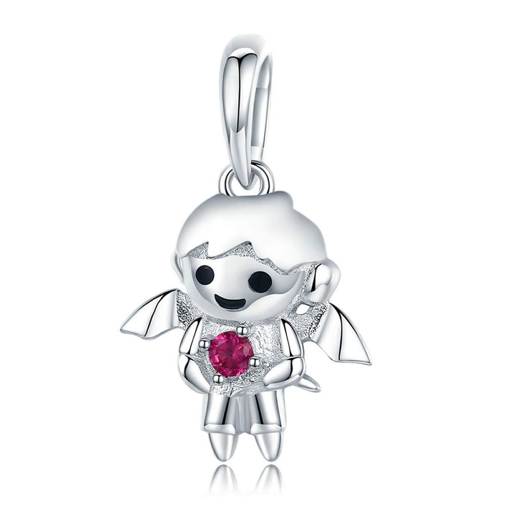 Bijoux Blu 925 Sterling Silver Little Devil Boy & Angel Girl Charm fit Charm Bracelets & Necklaces DIY Jewellery kids Gift