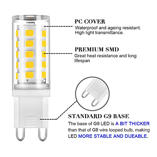 SumVibe G9 LED Bulb, 4W G9 LED, 40W Halogen Bulb Equivalent, Daylight