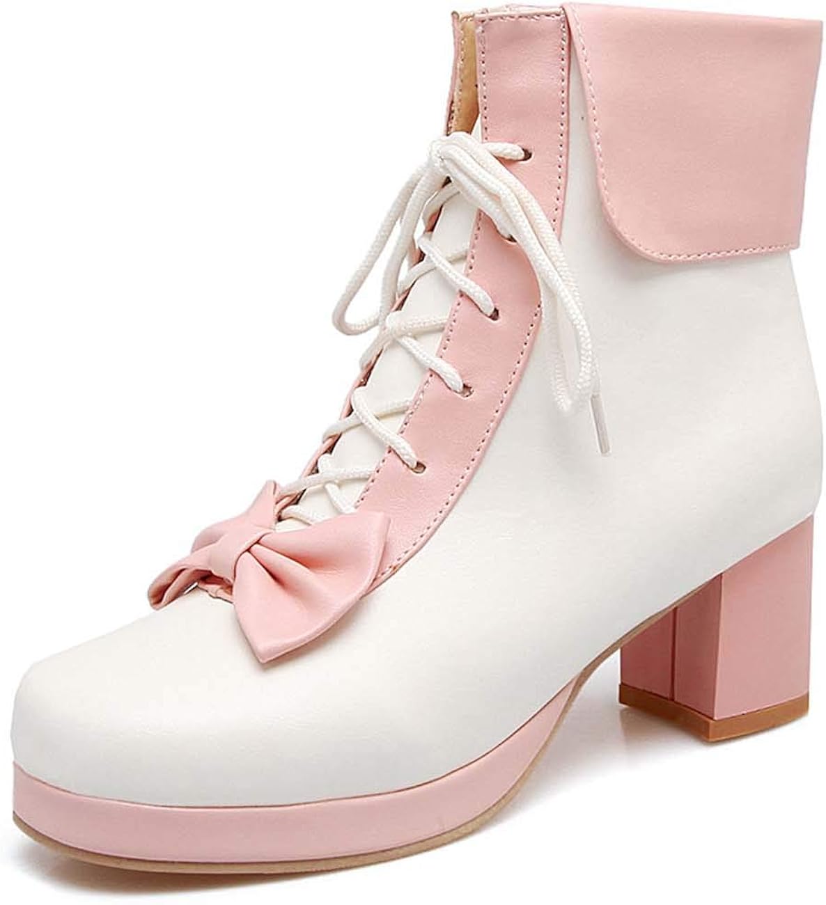 JOEupin Women Cute Platform Boots High Heel Dress Boots