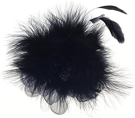 Navifoce Charming Womens Girls Lady Flower Feather Fascinator Cocktail Occasion Headwear on Small Hairclip and Brooch (Grey)