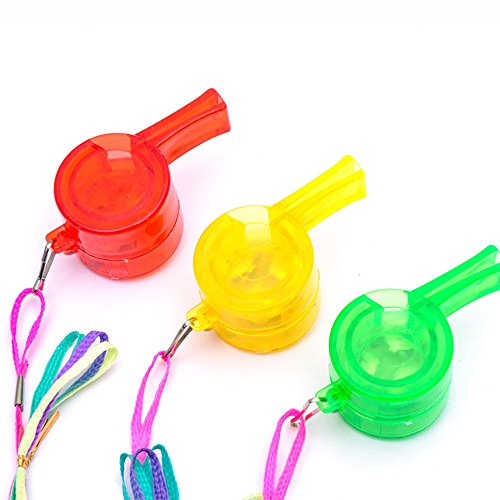 Gotian New Flashing Whistle Colorful Lanyard Led Light Up Fun Novelty Anti-Stress Toy Party Gift in The Dark Party Rave for Kids Boy Girl