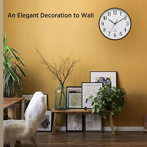 DreamSky 13.5 Inches Extra Large Wall Clock for Living Room Decor NonTicking Big Silent Wall
