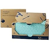 Atitifope Heavy Duty Reusable Cleaning Cloths 100 Count Food Service Wipes Dishcloths Multi-use Towels(2Boxes)