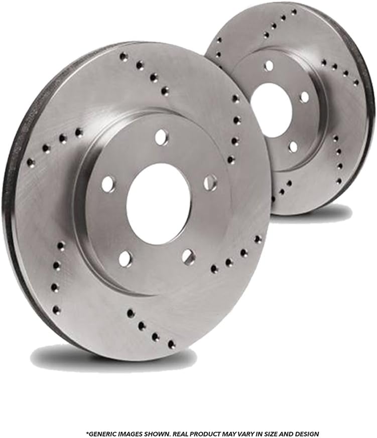 Rear Rotors2 Heavy Duty Cross Drilled Premium Disc Brake