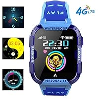 PTHTECHUS 4G Kids Smart Watch Phone - WiFi GPS Tracker Boys Girls Waterproof Smartwatch Touch Screen Watch with Call Voice Video Chat Pedometer Fitness Tracker Alarm Clock Camera Watch