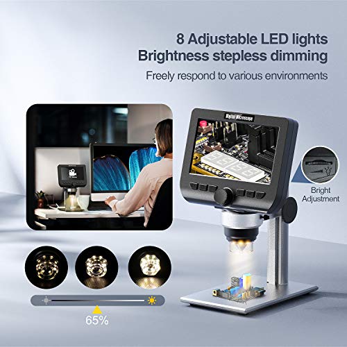 LCD Digital Microscope, YINAMA 4.3 Inch 2 Megapixels 1000X