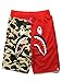 Bape Athletic Pants Shark Pattern Camo Bape Shorts Men Bape Sports Shorts (Camo Red, S)