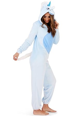Loungeable Damen Jumpsuit Overall Tiere Gesichter Öhrchen 3D Kapuze
