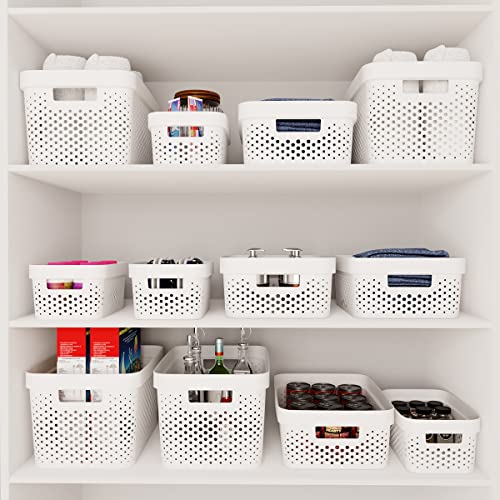 Glad Plastic Baskets for Organizing, Set of 12 Pantry Storage for