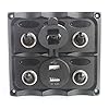 Bandc-5-Way-Toggle-Switch-Panel-With-USB-SOCKET-Blue-VOLT-GAUGE-For-RVsBoatCaravan