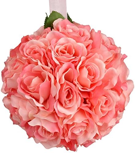 Galt International Decorative Pink Rose Pomander Flower Kissing Ball, 10-Inch