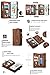 iPhone 6 Plus/iPhone 6S Plus Leather Wallet Phone Case Card Holder Detachable Magnetic Slim Case with Zipper Storage Brown